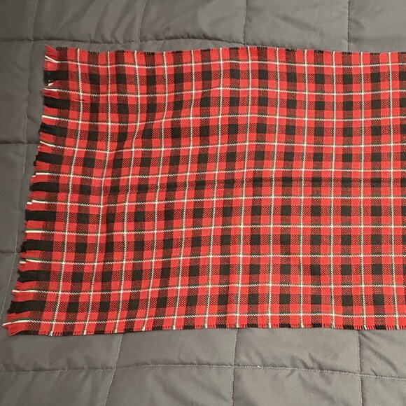 Lands' End "CashTouch" Winter Scarf in "Rich Red Plaid" - NWT - Picture 2 of 13